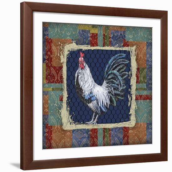 Damask Rooster-Q-Jean Plout-Framed Giclee Print