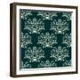 Damask Seamless Floral Pattern-seamartini-Framed Art Print