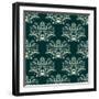 Damask Seamless Floral Pattern-seamartini-Framed Art Print