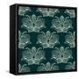 Damask Seamless Floral Pattern-seamartini-Framed Stretched Canvas