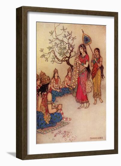 Damatanti Choosing a Husband-Warwick Goble-Framed Giclee Print