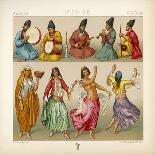 Group of Persian Musicians Play on a Variety of Instruments-Dambourget-Mounted Art Print