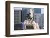 Damdin Sukhbaatar statue with skyscrapers in the background, Ulan Bator, Mongolia, Central Asia, As-Francesco Vaninetti-Framed Photographic Print