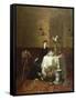 Dame Beim Tee-David Emil Joseph de Noter-Framed Stretched Canvas