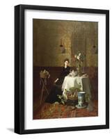 Dame Beim Tee-David Emil Joseph de Noter-Framed Giclee Print
