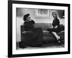 Dame Edith Sitwell Talking W. Actress Marilyn Monroe-null-Framed Premium Photographic Print