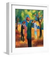 Dame in Gruner Jacke, c.1913-Auguste Macke-Framed Art Print