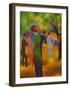 Dame in Gruner, Jacke Park-Auguste Macke-Framed Art Print