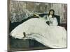 Dame Mit Faecher (La Maitresse De Baudelaire), 1863-Edouard Manet-Mounted Giclee Print