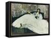 Dame Mit Faecher (La Maitresse De Baudelaire), 1863-Edouard Manet-Framed Stretched Canvas