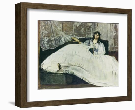 Dame Mit Faecher (La Maitresse De Baudelaire), 1863-Edouard Manet-Framed Giclee Print