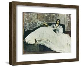 Dame Mit Faecher (La Maitresse De Baudelaire), 1863-Edouard Manet-Framed Giclee Print
