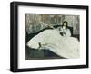 Dame Mit Faecher (La Maitresse De Baudelaire), 1863-Edouard Manet-Framed Giclee Print