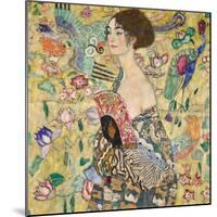 Dame Mit Fächer (Lady with a Fan), 1917-18 (Oil on Canvas)-Gustav Klimt-Mounted Giclee Print