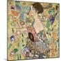 Dame Mit Fächer (Lady with a Fan), 1917-18 (Oil on Canvas)-Gustav Klimt-Mounted Giclee Print