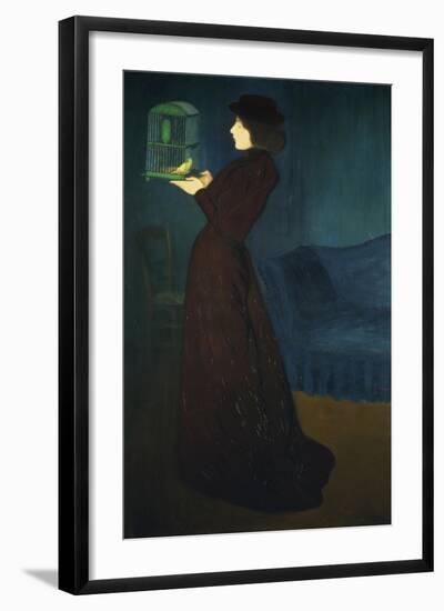 Dame Mit Vogelkaefig, 1892-Jozsef Rippl-Ronai-Framed Giclee Print