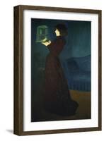 Dame Mit Vogelkaefig, 1892-Jozsef Rippl-Ronai-Framed Giclee Print