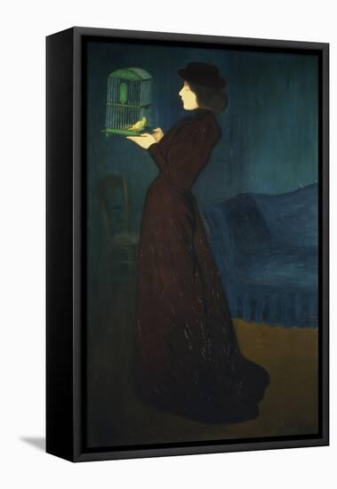 Dame Mit Vogelkaefig, 1892-Jozsef Rippl-Ronai-Framed Stretched Canvas