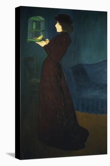 Dame Mit Vogelkaefig, 1892-Jozsef Rippl-Ronai-Stretched Canvas