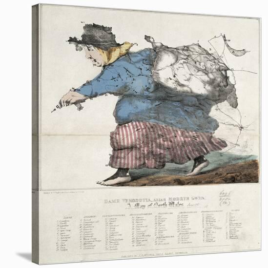 Dame Venodotia, Alias Modryb Gwen; A Map of North Wales, 1862-H. Humphreys-Stretched Canvas