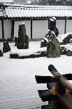 Snowy path in bamboo forest, Kodai-ji temple, Kyoto, Japan, Asia-Damien Douxchamps-Photographic Print