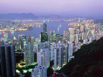 Hong Kong At Dawn-Damien Lovegrove-Framed Stretched Canvas