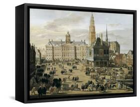 Damm Square in Amsterdam-Jacob van der Ulft-Framed Stretched Canvas