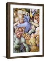 Damned in Hell, Detail with Self-Portrait of Luca Signorelli in Guise of a Blue Demon-Luca Signorelli-Framed Giclee Print