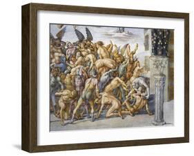 Damned in Hell, from Last Judgment Fresco Cycle, 1499-1504-Luca Signorelli-Framed Giclee Print