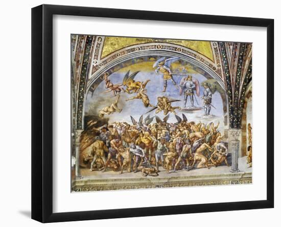 Damned in Hell, from Last Judgment Fresco Cycle, 1499-1504-Luca Signorelli-Framed Giclee Print