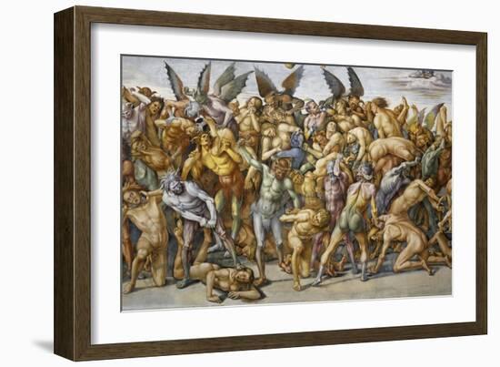 Damned in Hell, from Last Judgment Fresco Cycle, 1499-1504-Luca Signorelli-Framed Giclee Print