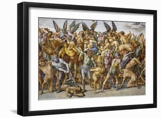 Damned in Hell, from Last Judgment Fresco Cycle, 1499-1504-Luca Signorelli-Framed Giclee Print