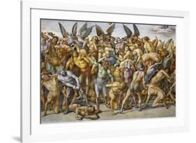 Damned in Hell, from Last Judgment Fresco Cycle, 1499-1504-Luca Signorelli-Framed Giclee Print