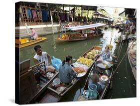 Damnoen Saduak Floating Market, Bangkok, Thailand, Southeast Asia, Asia-Michael Snell-Stretched Canvas