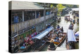 Damnoen Saduak Floating Markets, Bangkok, Thailand, Southeast Asia, Asia-Frank Fell-Stretched Canvas
