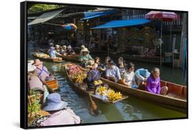 Damnoen Saduak Floating Markets, Bangkok, Thailand, Southeast Asia, Asia-Frank Fell-Framed Stretched Canvas