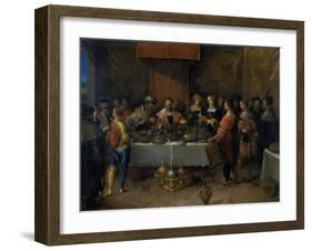 Damocles at the Table, before 1620-Frans Francken II-Framed Giclee Print