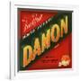 Damon Brand - Santa Paula, California - Citrus Crate Label-Lantern Press-Framed Art Print