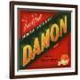 Damon Brand - Santa Paula, California - Citrus Crate Label-Lantern Press-Framed Art Print