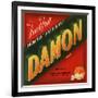 Damon Brand - Santa Paula, California - Citrus Crate Label-Lantern Press-Framed Art Print