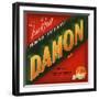 Damon Brand - Santa Paula, California - Citrus Crate Label-Lantern Press-Framed Art Print