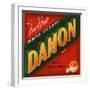 Damon Brand - Santa Paula, California - Citrus Crate Label-Lantern Press-Framed Art Print