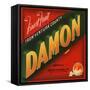 Damon Brand - Santa Paula, California - Citrus Crate Label-Lantern Press-Framed Stretched Canvas