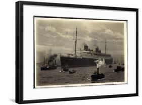 Dampfer Bremen, Norddeutscher Lloyd Bremen, Lotsen-null-Framed Giclee Print