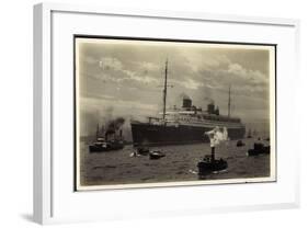 Dampfer Bremen, Norddeutscher Lloyd Bremen, Lotsen-null-Framed Giclee Print