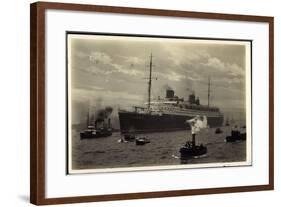 Dampfer Bremen, Norddeutscher Lloyd Bremen, Lotsen-null-Framed Giclee Print