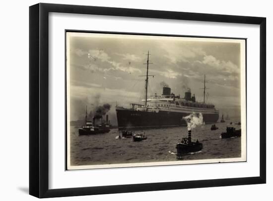 Dampfer Bremen, Norddeutscher Lloyd Bremen, Lotsen-null-Framed Giclee Print