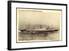 Dampfer Claude Bernard, Compagnie Chargeurs Reunis-null-Framed Giclee Print