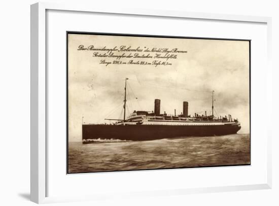 Dampfer Columbus, Norddeutscher Lloyd Bremen-null-Framed Giclee Print