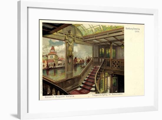 Dampfer Kaiserin Auguste Victoria Der Hapag, Treppe-null-Framed Giclee Print